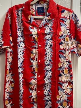 Cactus Red Floral Hawaiian Button-Down Shirt